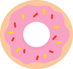 Pink Frosted Donut with Colorful Sprinkles
