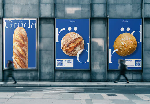Urban Bakery Advertisement Display Mockup With Generative AI