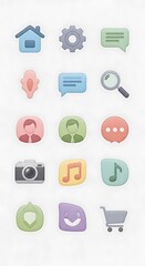Collection of Flat Design Icons for User Interface and Web Applications.