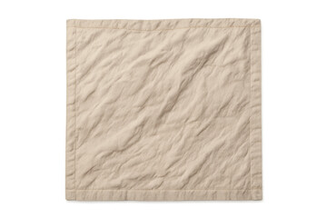 Wrinkled beige cotton fabric square textile background
