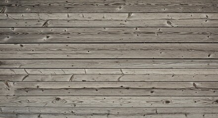 Weathered wooden planks arranged horizontally showing grain patterns knots and nail holes