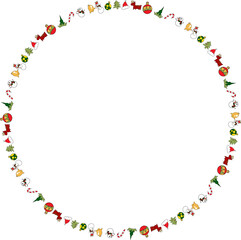 The Borderline Christmas drawing for Celebration or holiday concept.