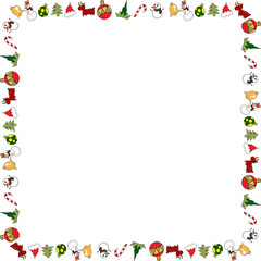 The Borderline Christmas drawing for Celebration or holiday concept.