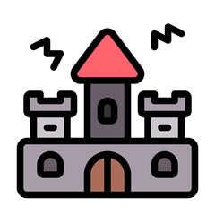 haunted palace icon with flat icon style