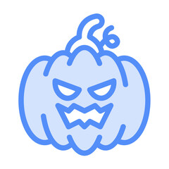 horrible pumpkin icon with lineal color style