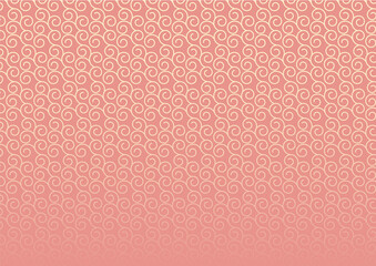 ピンクと黄色のグラデーション和柄背景（唐草）