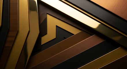 Obraz premium Abstract Metallic Geometric Compositions Layered Artwork Modern Background