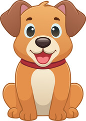 Fototapeta premium Cartoon dog on white background