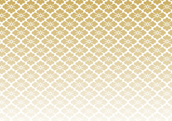 金色のグラデーション和柄背景（花菱）