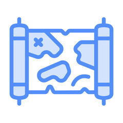 trreasure map icon with lineal color style