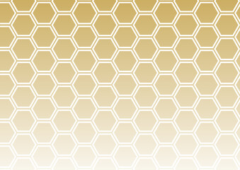 金色のグラデーション和柄背景（亀甲）