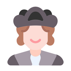 christopher columbus icon with flat style