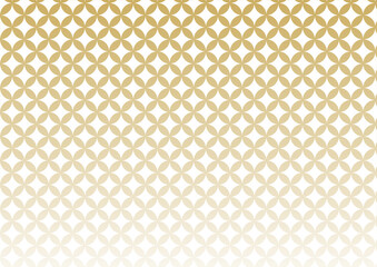 金色のグラデーション和柄背景（七宝）