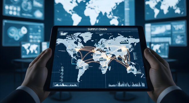 Managing global supply chain data on tablet for business optimization today
