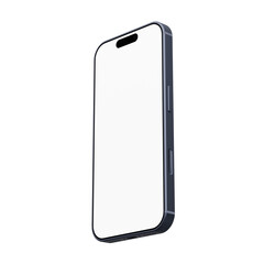 Realistic smartphone mockup with blue frame, on transparent background isolated smartphones with device screen frame