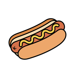 Illustration of a Hot Dog with Mustard, Perfect for Food-Themed Designs