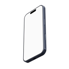 Realistic smartphone mockup with blue frame, with smartphones isolated and device screen frame on transparent background