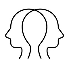 bipolar icon with thin style