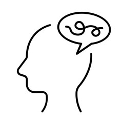 distracted mind icon with thin style