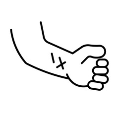 self harm icon with thin style