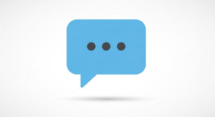 Fototapeta premium Blue speech bubble with three dots, representing communication, message, conversation, and dialogue in modern design