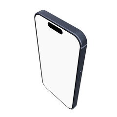 Realistic smartphone mockup with blue frame, with smartphones isolated and device screen frame on transparent background
