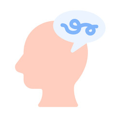 distracted mind icon with flat style