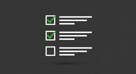 A checklist with two items marked as complete, representing task management, productivity, and successful completion of goals