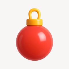 Vibrant festive red ornament illustration.