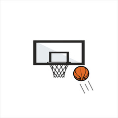 Illustration of a simple basketball logo with a solid color background