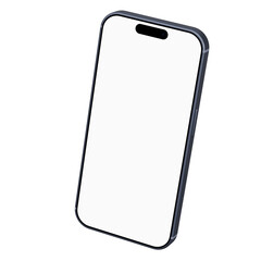 Realistic smartphone mockup with blue frame, smartphones on transparent background isolated with device screen frame