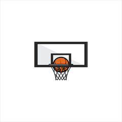 Illustration of a simple basketball logo with a solid color background