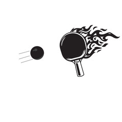 Illustration of a cool ping pong ball logo design
