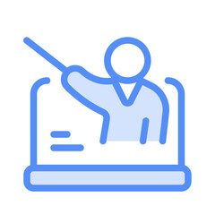 online classes icon with lineal color style
