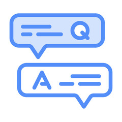 questions and answers icon with lineal color style