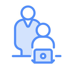 teacher guides icon with lineal color style