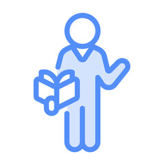 teacher icon with lineal color style