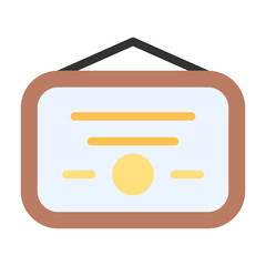 educator certificate icon with flat style