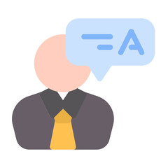instructor icon with flat style
