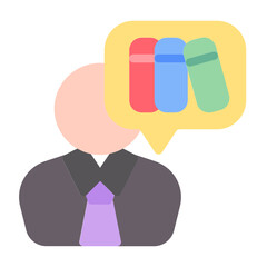 literacy sources icon with flat style