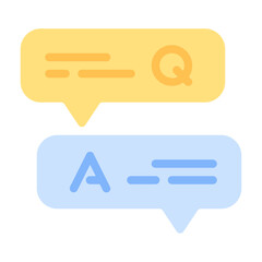 questions and answers icon with flat style