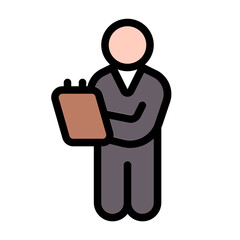 sport teacher icon with flat line style