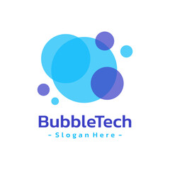 Colorful Bubble Logo Template Design. Cleaning symbol, water logotype icon. Isolated vector illustration
