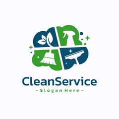Cleaning service with foam bubble logo vector illustration. Eco-friendly home and window cleaning icon design.Print