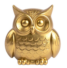 Golden Owl Figurine with Smooth Metallic Details