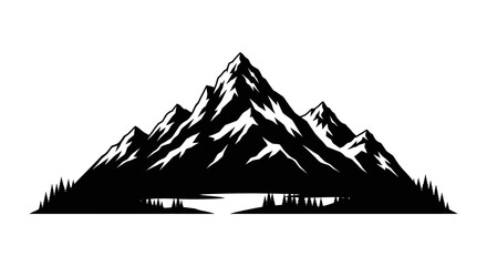 Fototapeta premium peak sanctuary unfolds, a timeless emblem of untamed natural spirit, isolated on transparent background