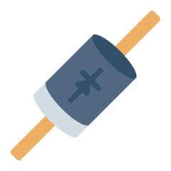 diode flat icon for directing current in electric system