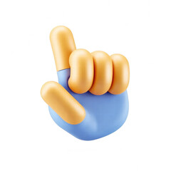 Hyperlink 3d hand cursor icon illustration isolated on transparent background. Pixel hand with pointer finger