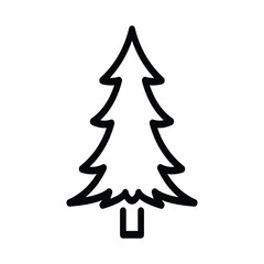This is a simple, bold-line icon of a pine tree or Christmas tree, commonly used to represent nature, forests, holidays, or winter themes.