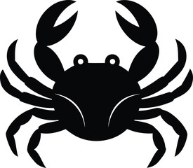Crab Silhouette Vector: Seafood Icon, Marine Life Symbol, Shellfish Graphic Design, Crustacean Template, Ocean Wildlife Illustration